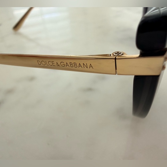 Dolce & Gabbana Black transparent Sunglasses with Gold Accents - Picture 6 of 7
